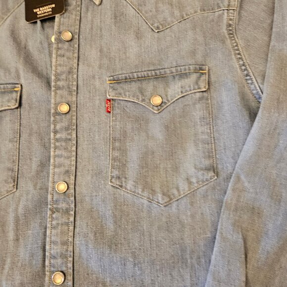 Levi's Barstow Western Shirt - Indigo Stonewash - Size M - Picture 3 of 6